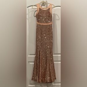 Badgley Mischka Rose Gold Sequin Gown